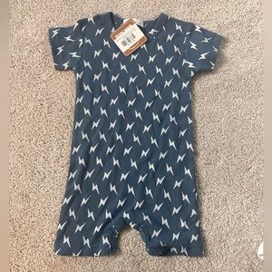 Little Mish shortall romper - bolt print - NWT